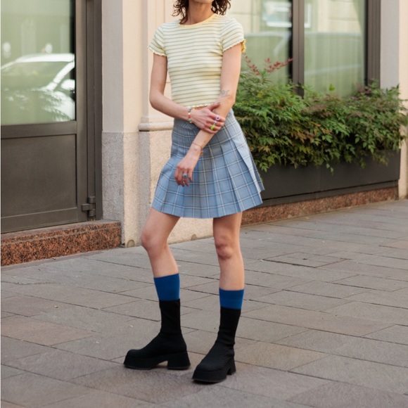 Check pleated mini skirt M - Picture 6 of 7